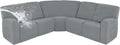 Easy-Going 100% Waterproof Recliner Cover, Stretch Couch Covers for Reclining Couches, Extra Large Sectional Sofa Slipcover, L-Shape Furniture Protector for Kids & Pets, 5 Seater, Light Gray