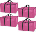 ClearSpace Heavy Duty Moving Bags or Storage Bags – Pink Storage Bins with Lids, Large Moving Boxes with Backpack Straps & Zippers,– Packing Box & Moving Supplies for College Dorm, 4 Pack