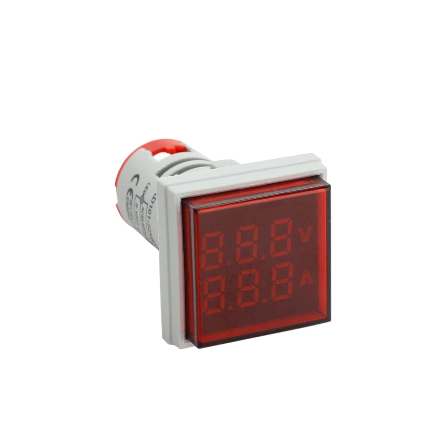 LED Voltage Display Panel Mount Volt Amp Meter, AD101-22VAMS 22mm Square Voltmeter and Ammeter, AC50-500V Voltage and 0-100A Current Meter, Red (1 Pack)