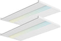 2x4 LED Troffer Light,25W/30W/35W/40W/50W & 3000K/3500K/4000K/5000K Selectable,6500LM 0-10V Dimmable,ETL DLC Listed,100-277V,for Office & Warehouse,2 Pack
