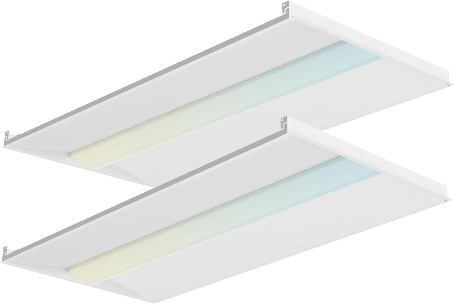 2x4 LED Troffer Light,25W/30W/35W/40W/50W & 3000K/3500K/4000K/5000K Selectable,6500LM 0-10V Dimmable,ETL DLC Listed,100-277V,for Office & Warehouse,2 Pack