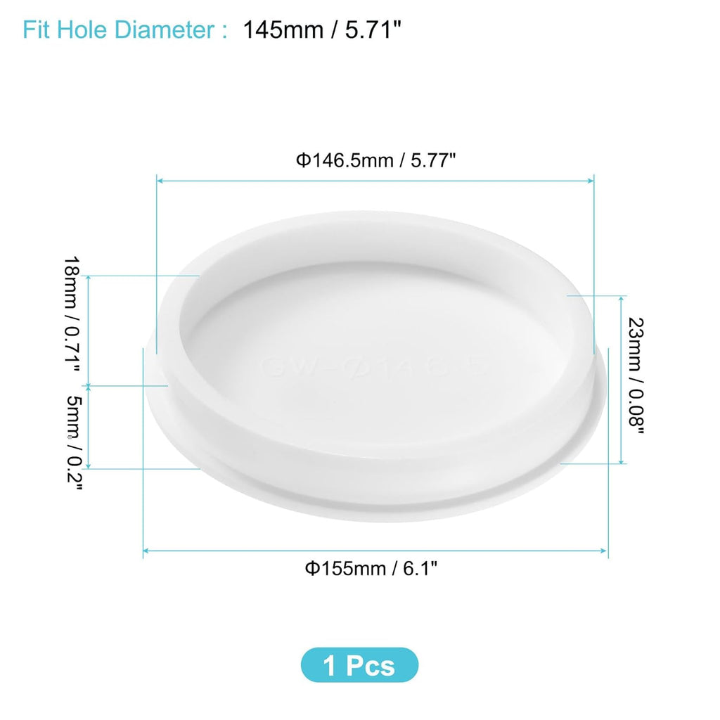 uxcell 1Pcs Silicone Hole Plug, Waterproof Round Rubber Stoppers Bottle Seal Plugs Tube Pipe End Caps for 145mm/5.71" Hole for Bathtub Bottle, White