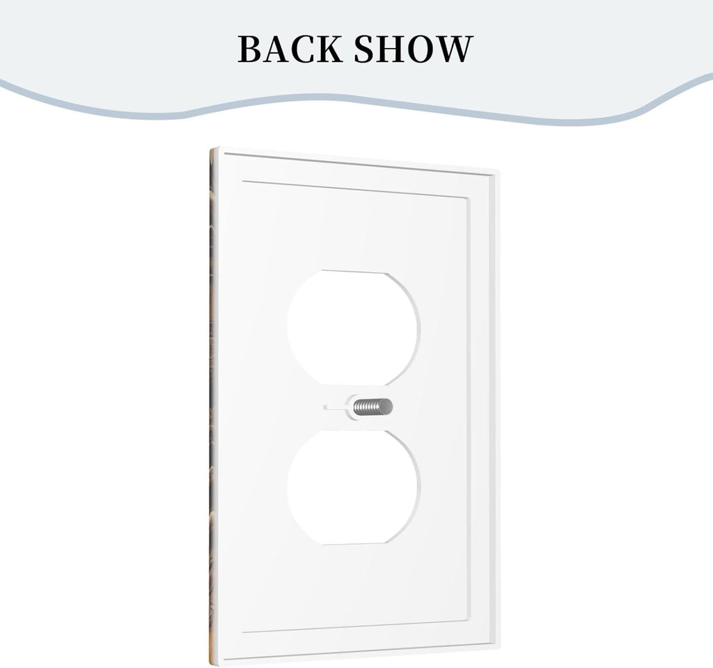 Decorative Outlet Covers Vintage Coffee Beans Leaf Cup 1 Gang Duplex Light Switch Cover Plate Wall Plates for Electrical Outlets Switchplate Faceplate for Kitchen Home Decor