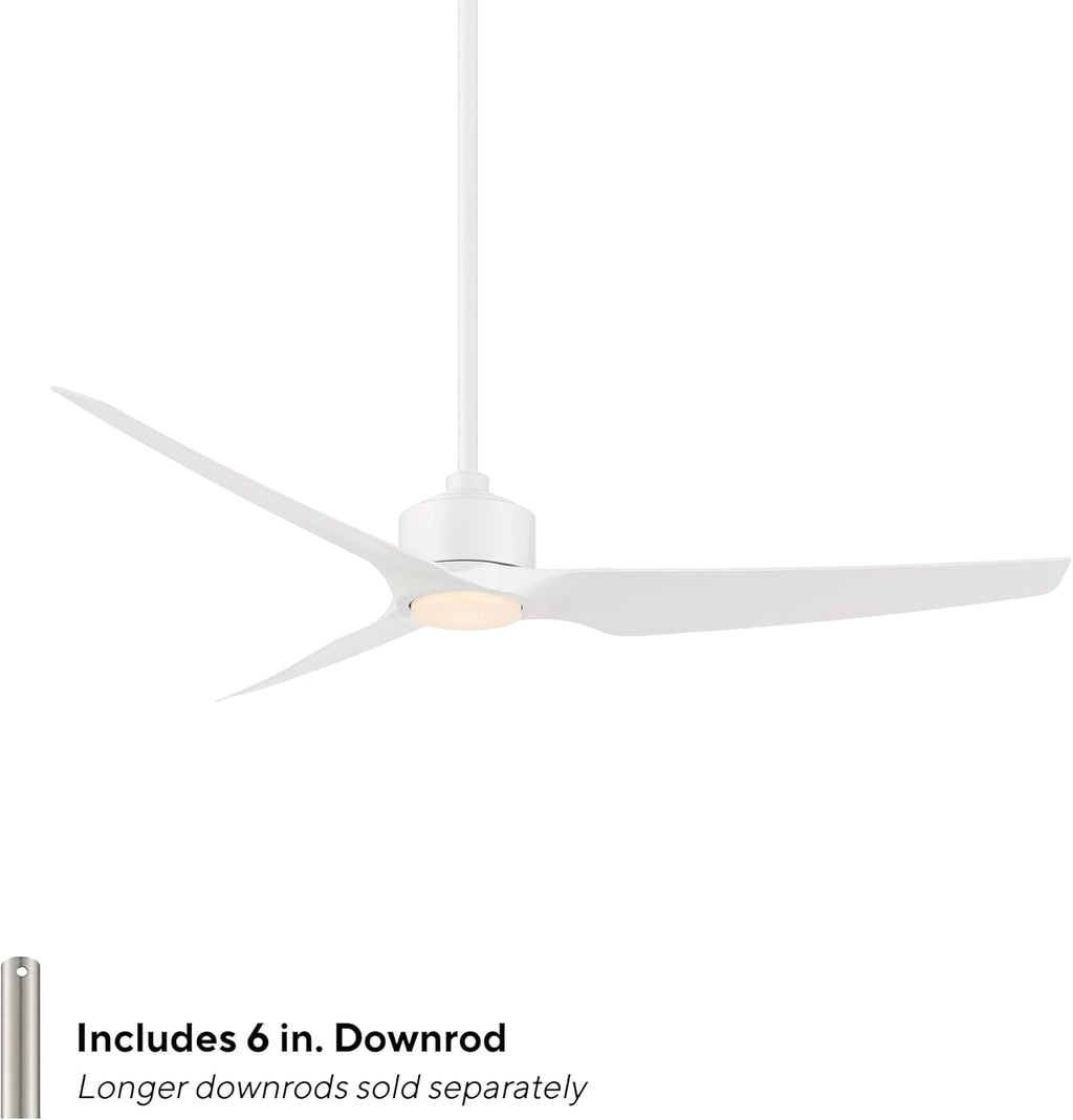 WAC F-056L-MW Stella 60" Outdoor Ceiling Fan with Lights and Remote Control, Matte White