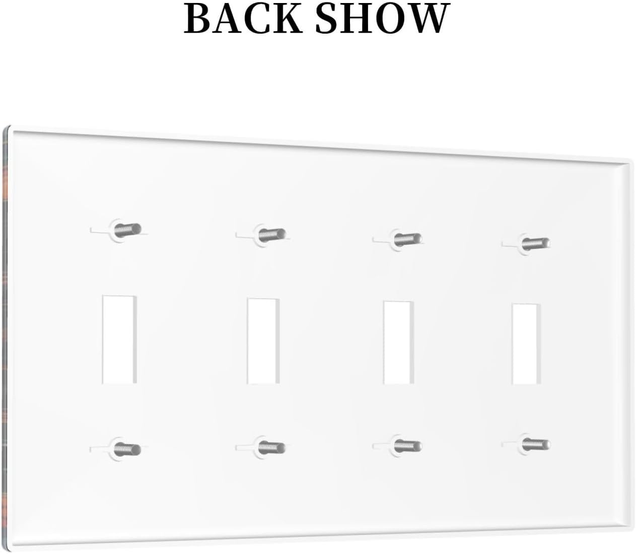 Light Switch Cover Plate Boho Colorful Mandala Quad Toggle Wall Plates Decorative Switch Plates 4 Gang Outlet Covers Electrical Panel Cover Faceplate for Home Decor 4.5 X 8 IN