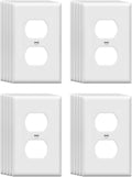 Mid-Size Duplex Outlet Cover Wall Plates 1-Gang 4.89" x 3.12" Switch Outlet Electrical Cover Plate Unbreakable Thermoplastic Faceplate for Light Receptacle Outlet Switch, White (20 Pack)