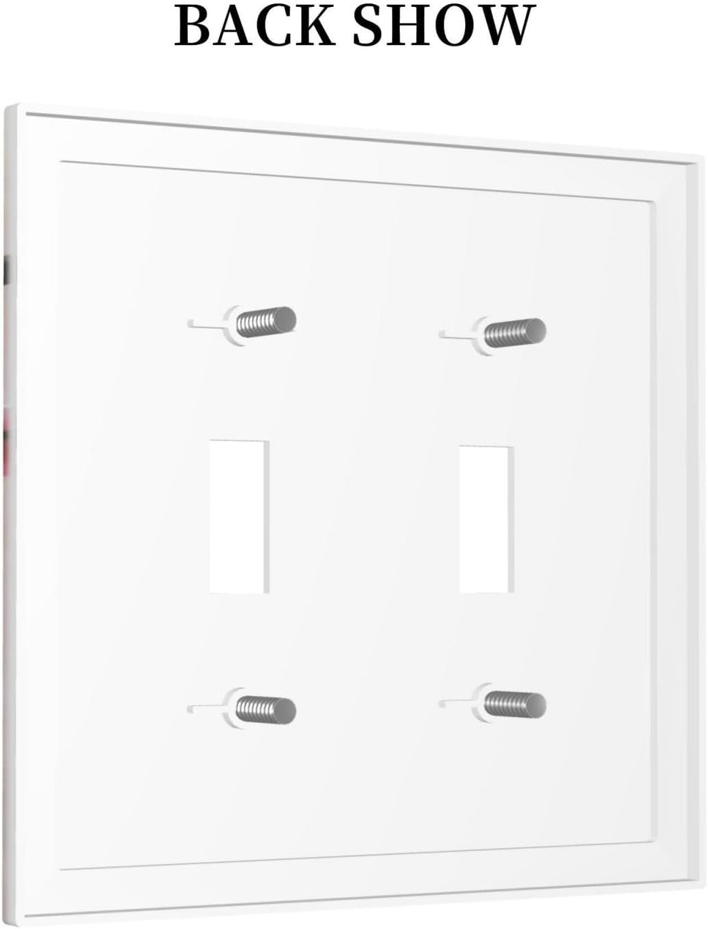Branch with Pink Flowers Light Switch Covers Double Toggle 2 Gang Wall Plate Dual Decorative Switchplate Electrical Faceplate for Farmhouse Decor