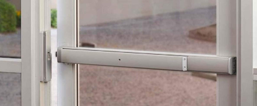 bus HES 9600 Electric Strike Surface Mounted Body for Rim Exit Devices, Latchbolt Monitoring, Satin Stainless Steel Finish, Model: 9600-630-LBM