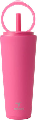 REDUCE Halo 32 oz Stainless Steel Vacuum Insulated Tumbler - Spill Proof Travel Mug with Flip Handle Lid - Keeps Drinks Cold for 32 Hrs - Dishwasher Safe - Cupholder Friendly - Dragon Fruit