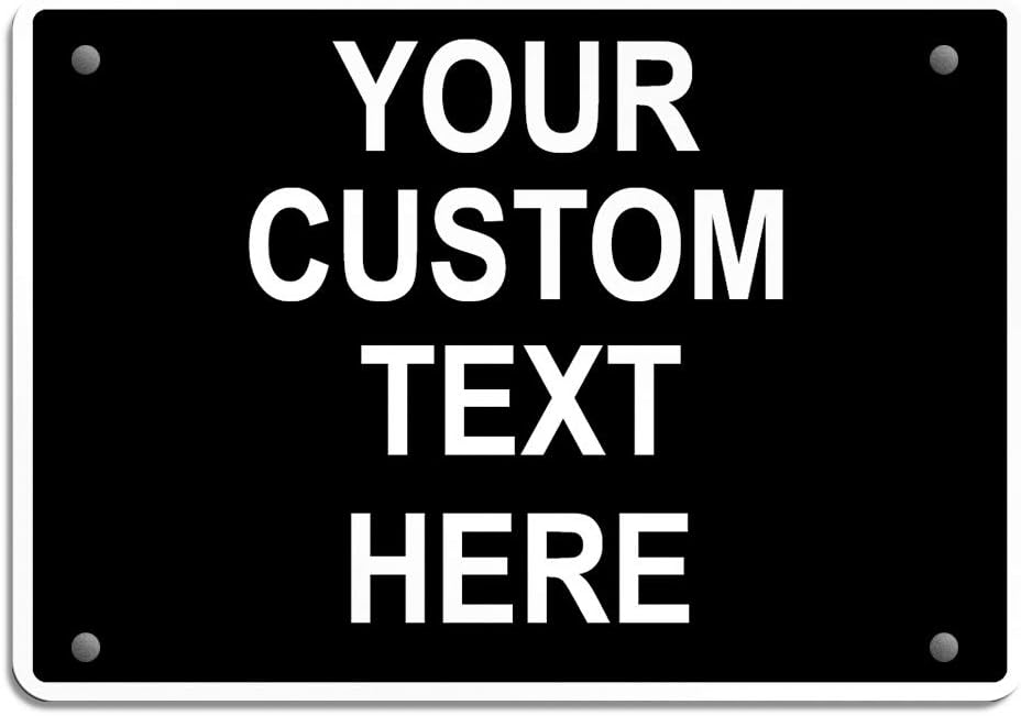 Aluminum Weatherproof Metal Sign Multiple Sizes Custom Personalized Text Here Black White Traffic Regulation Horizontal Street Signs 24x18Inches