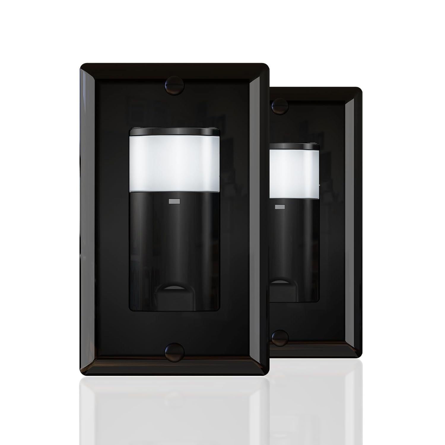 ECOELER Single Pole Occupancy Motion Sensor Switch, PIR Infrared Motion Activated Switch with Sensitivity & Delay Adjustable, Neutral Wire Required, for Kitchen, Garage, Stairwell, Black, 2 Pack