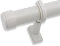 BlastHome® Non-Adjustable Luxury Curtain Rods for Windows, 1 ¼” Rod Set, 3 foot Fixed Length, Brushed White