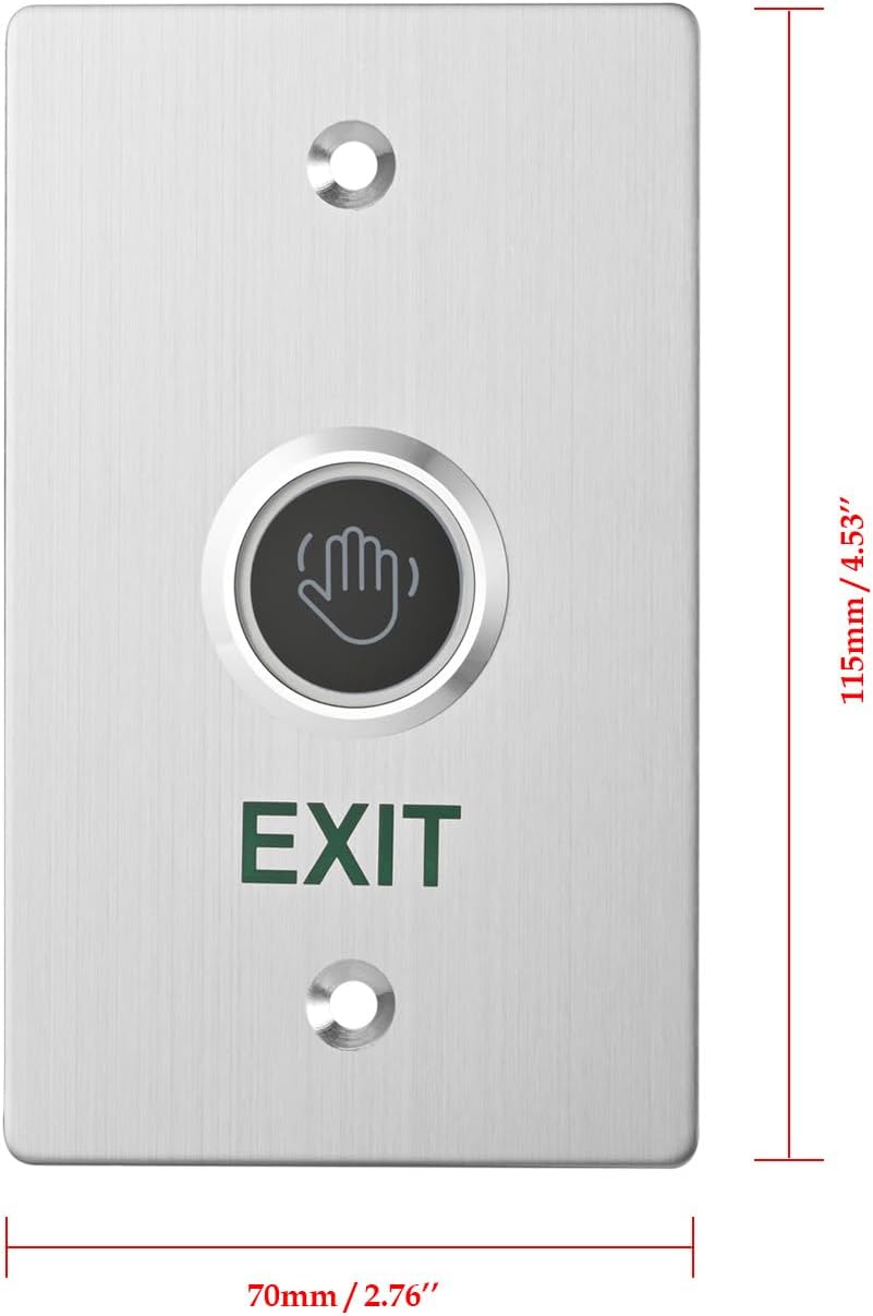 Infrared Sensor Exit Button IR Touchless Door Release 304 Stainless Steel IP67 Waterproof with LED Indicator for Access Control Systems