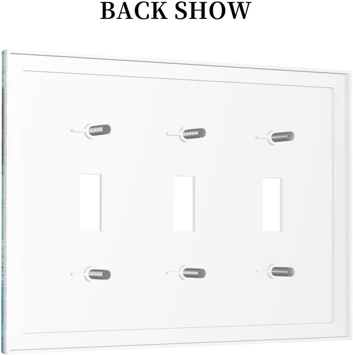 Decorative Switch Plates Teal Blue Modern Geometric Abstract Turquoise Green 3 Gang Wall Plate Triple Toggle Light Switch Cover Faceplate Electrical Wall Panels for living Room Bedroom