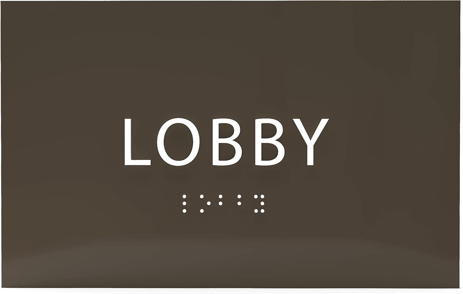6" X4" Lobby Sign - Tactile Graphics Grade 2 Braille Text Reception Area Sign| Utility ADA Compliant Wall Mount Plastic Signs For Hospital, Offices, Businesses & Apartments