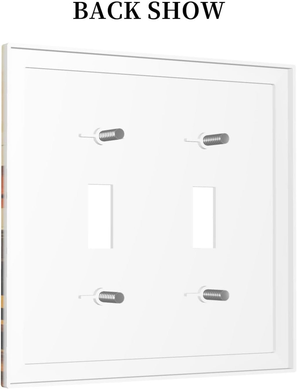 Decorative Switch Plates Boho Warm Colorful Plant Leaves 2 Gang Double Toggle Wall Plate Outlet Light Switch Cover Electrical Faceplate for Bedroom living Room Decor