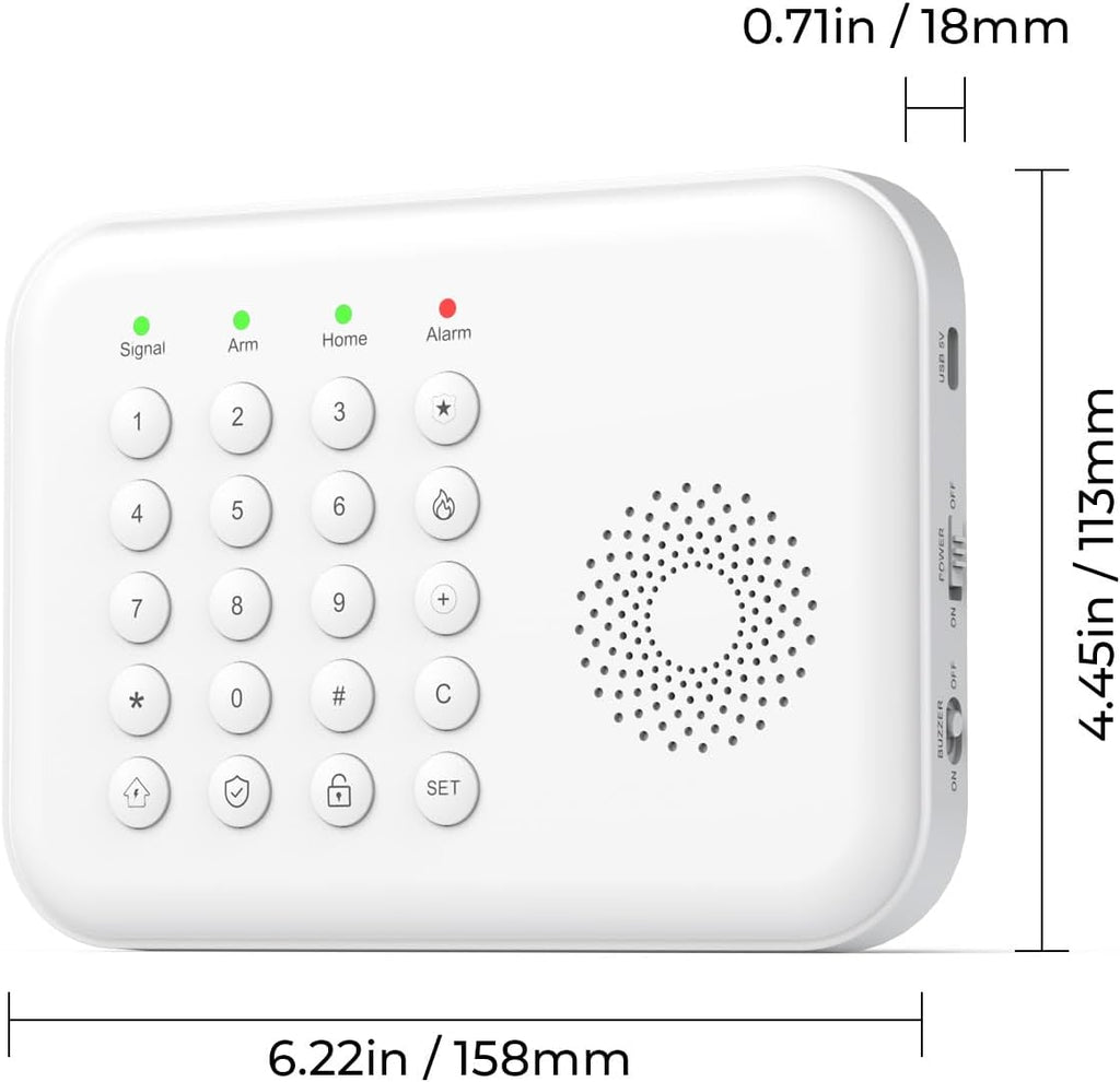 Alarm System for Home Security,WiFi/4G Home Alarm System with DIY,Remote Control App Alert Door Window Sensor Motion Detection No Monthly Fee Compatible with Alexa & Google