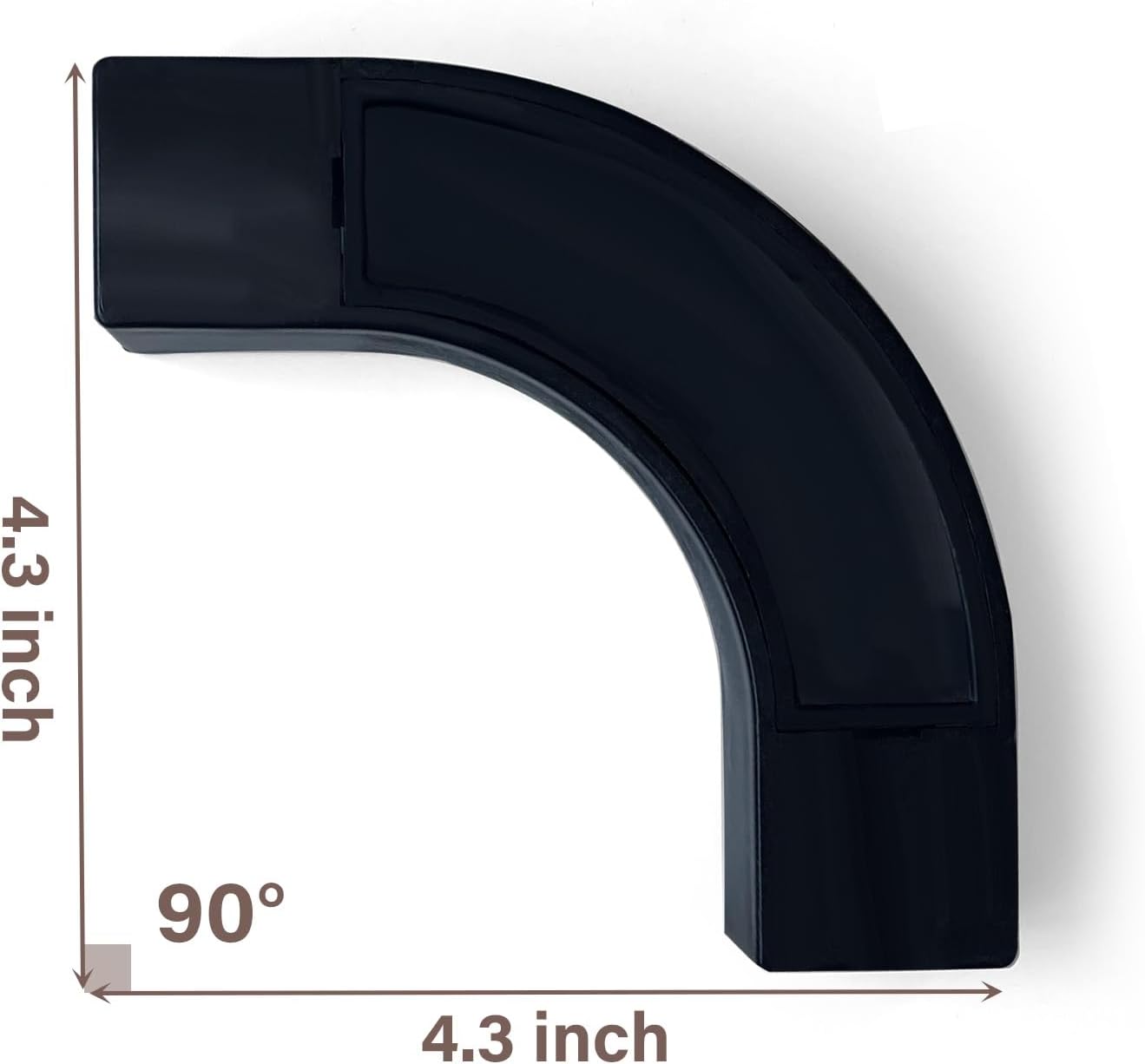 90° Curved Connectors for Track Curtains Ceiling Mount/Wall Mount, Ceiling Track for Curtains, Room Divider Curtains Tracks（Black 2PCS）.