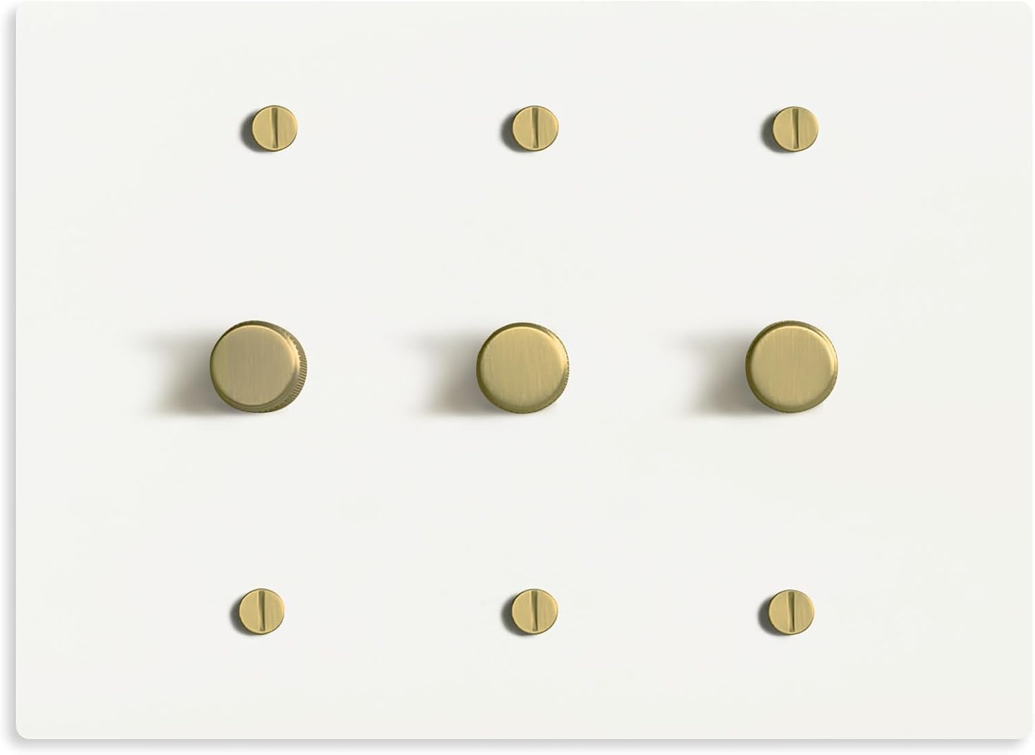 Select White Brass Dimmer Light Switch, 1 Way Rotary Dimmer, 3 Gang TRIAC/Leading Edge Dimmable LED Light Switch, 15A 120V AC with Brass Knob, Faceplate & Dimming Module, UL Listed