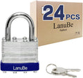 LanuBe Lock Laminated keyed Padlock (1-9/16", 40mm), keyed Alike Locks, Normal Shackle, Pack of 24