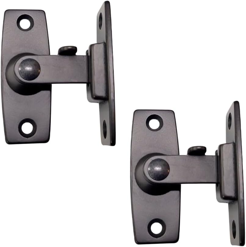 QCAA 2.5" Heavy Forged Solid Brass Door Latch, 90 Degree Right Angle Door Latch Buckle for Doors & Windows, US10B ORB Oil-Rubbed Bronze, 2Pack, Made in Taiwan