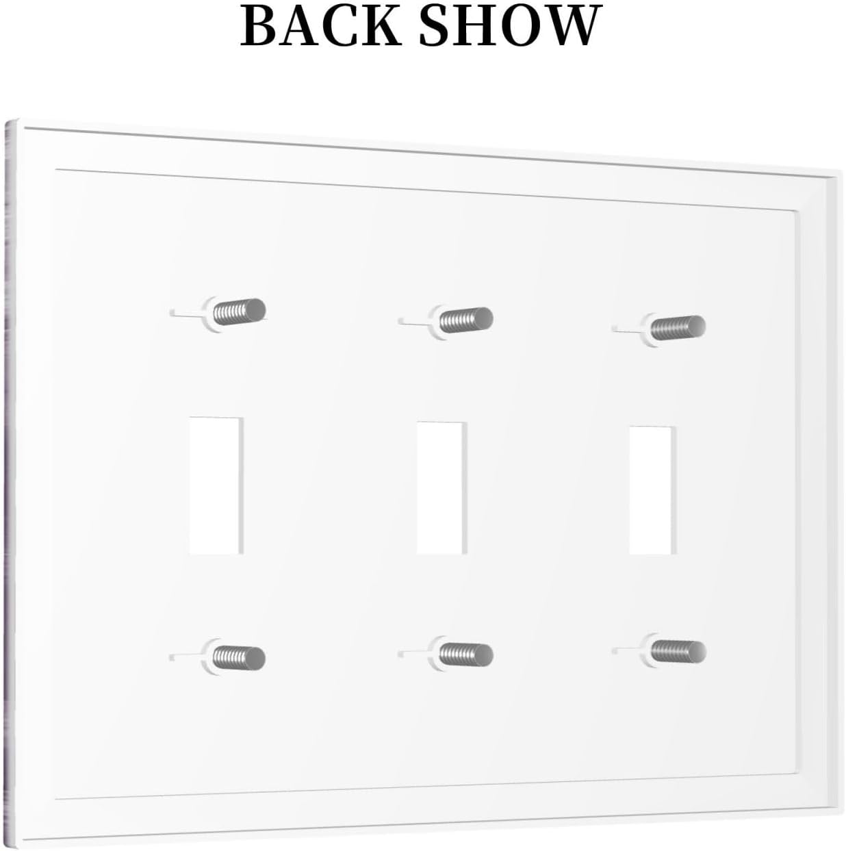 Light Switch Covers Purple Daisy White Floral Butterfly Flowers 3 Gang Wall Plates Triple Toggle Outlet Cover Decorative Switchplates Electrical Panel Cover for Kitchen Living Room 4.8 X 6.7 IN