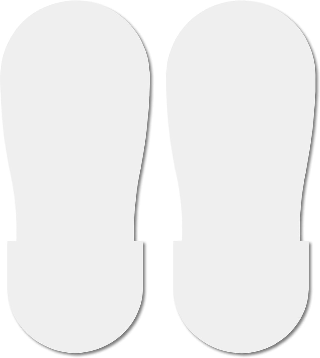 Mighty Line Big Footprints Floor Marking Tape for Safety, Caution, Warning, Heavy-Duty, Peel and Stick, Adhesive, Industrial Quality, 12" Long x 5" Wide, White, Pack of 50