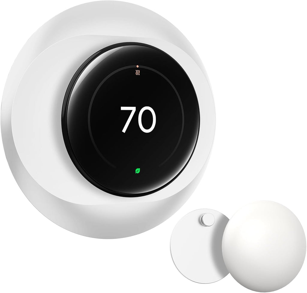 CaseBot Wall Plate Cover Compatible with Google Nest Learning Thermostat (4th Gen), Practical Nest Thermostat Trim Kit, with Temperature Sensor Holder, Easy Installation (White)