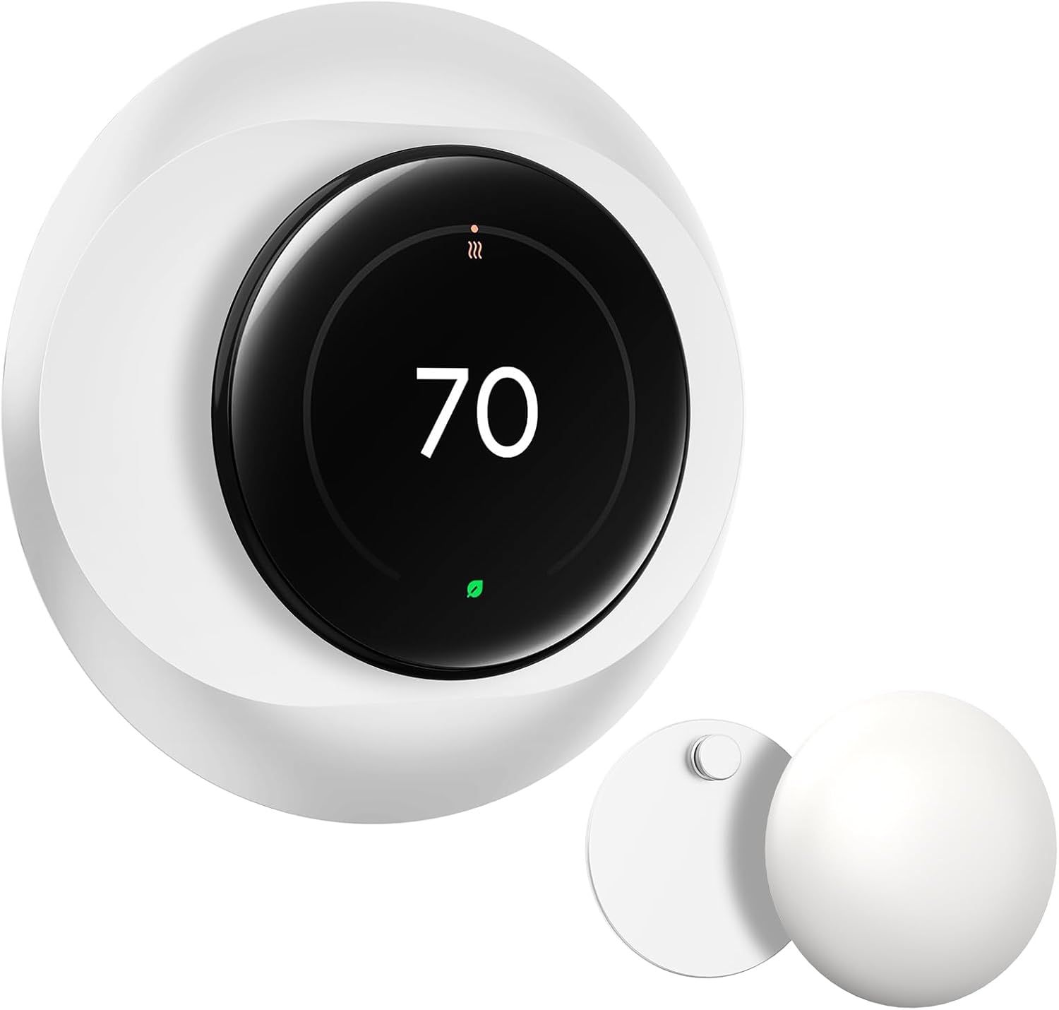 CaseBot Wall Plate Cover Compatible with Google Nest Learning Thermostat (4th Gen), Practical Nest Thermostat Trim Kit, with Temperature Sensor Holder, Easy Installation (White)