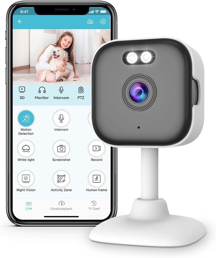 VSTARCAM 5G Indoor Security Camera for Pet Camera, Dual-Band WiFi (2.4GHz/5GHz), 2K UHD Dog Camera w/5× Zoom, Motion Detection, 2-Way Audio, Color Night Vision, Cloud & SD Card Storage, Works w/Alexa