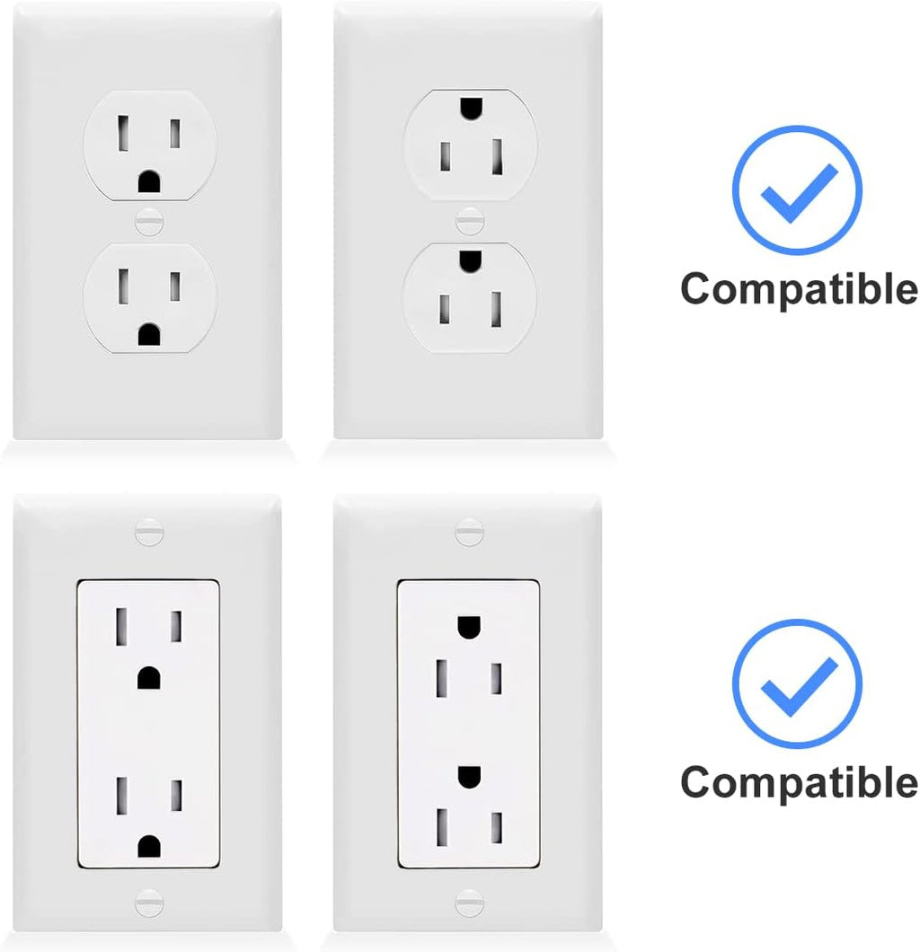 suptek Large Wall Outlet Shelf 2 Pack,Home Wall Shelf Organizer for Outlets,for Bathroom Kitchen,Bedrooms,Ideal for Cell Phone Speaker up to 20lbs,Cable Management and Detachable Hooks,Black(S3XLW2)