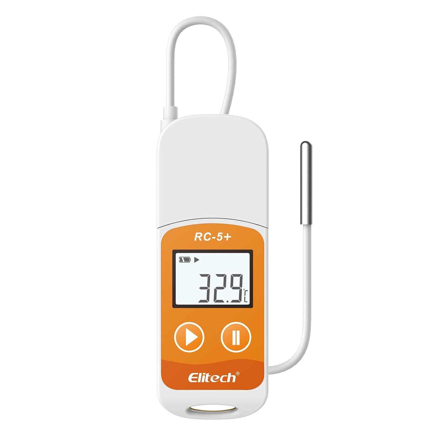 Elitech RC-5+ TE Digital PDF USB Temperature Data Logger Reusable Recorder Refrigerator Thermometer 32000 Points High Accuracy (Extra External Sensor)-100Pack