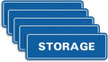 Standard STORAGE Door/Wall Sign - Blue - Small (5 Pack)