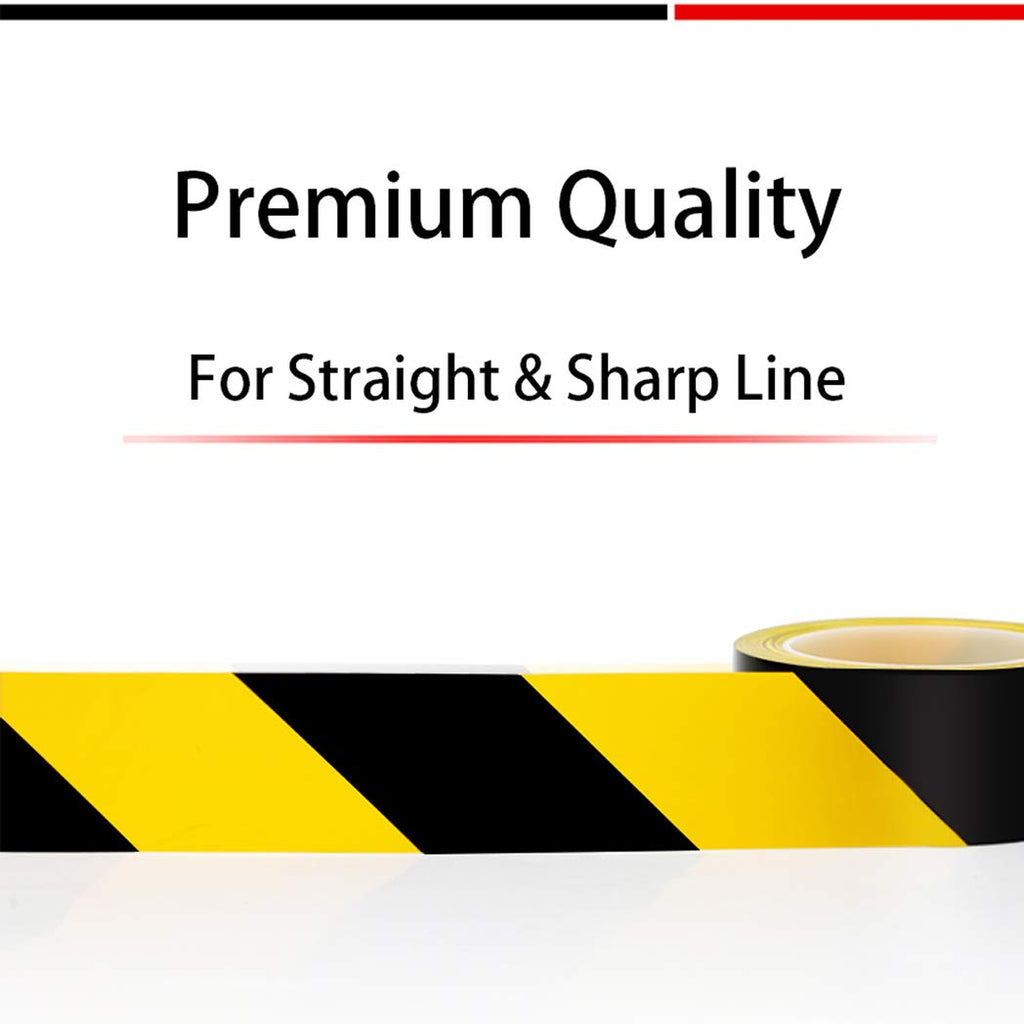 APT Premium Red and White Striped Vinyl Floor Safety Marking Tape, Excellent for Hazard Caution& Warning, Social Distancing, Warehouse & Gym Floor (2 Inch x 108 ft)