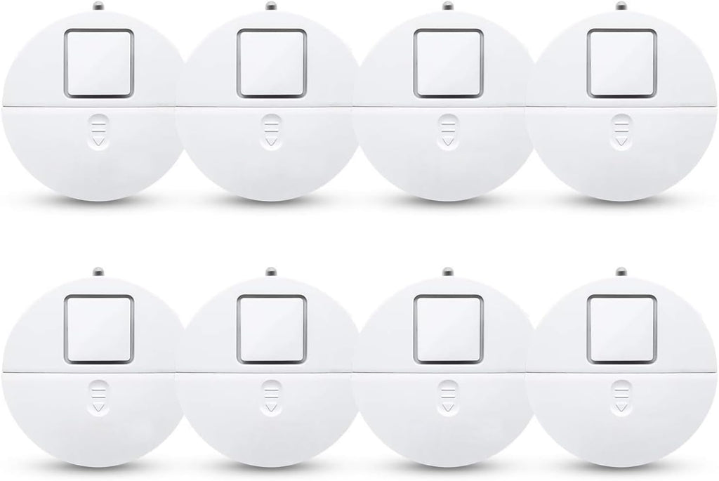 EVA LOGIK Modern Ultra-Thin Window Alarm with Loud 120dB Sound and Vibration Sensors Compatible with Virtually Any Window, Glass Break Alarm Perfect for Home, Office, Dorm Room- 8 Pack