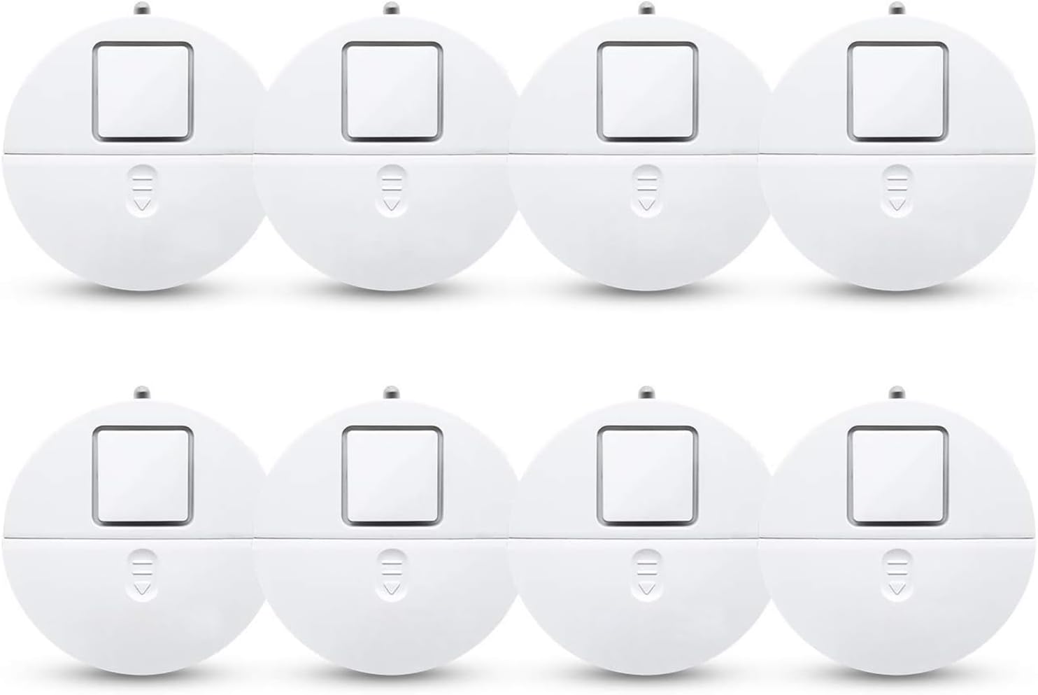 EVA LOGIK Modern Ultra-Thin Window Alarm with Loud 120dB Sound and Vibration Sensors Compatible with Virtually Any Window, Glass Break Alarm Perfect for Home, Office, Dorm Room- 8 Pack