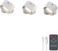 Koopala 3PACK Rechargeable LED Wall Sconce, Cordless Battery with Remote, Powered Wall Sconce, 3 Brightness Levels, 360° Swivel Magnetic Shade for Bedrooms, Hallways, Den and Reading Spaces（White）