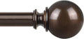 KAMANINA Curtain Rods for Windows 48 to 84 Inches, Bronze Curtain Rod 32 to 86 Inches (2.6-7.1ft), 7/8 Inch Decorative Drapery Rod with Round Finials