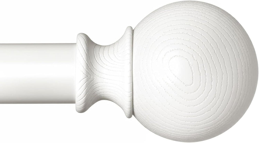 BRIOFOX White Curtain Rods for Windows 48 to 84 Inch(4-7.33ft) - 1'' Diameter Heavy Duty Curtain Rods with Imitation Wood Grain Pattern Finials,Adjustable Decorative Curtain Rods Sets,28-88''