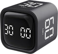 Pomodoro Timer, Cube Productivity Timer with Adjustable Sound and Vibration Alert, Ideal for Work, Office, ADHD, Study, and Tasks - 5/10/30/60 Minutes & Custom Countdown - Black
