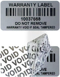 Tamper Evident Proof Barcode Stickers with Individual Serial Number Security Warranty Void Sticker,Sealing Label for Package(150pcs 1.6x0.8 inches,Matte Silver)