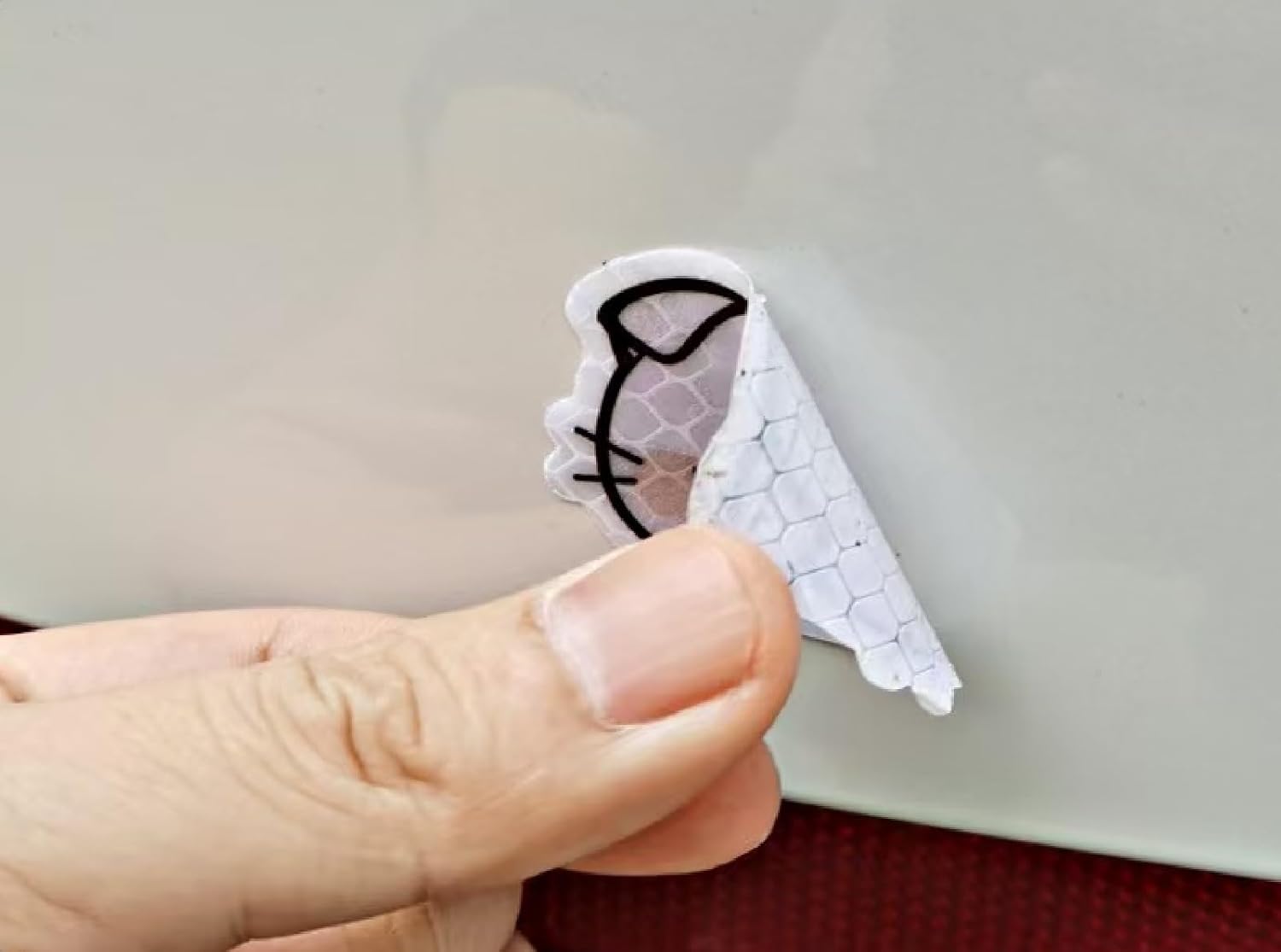 Reflective Stickers 100 Pcs, Outdoor Waterproof High Visibility Warning Safety Adhesive Reflector (1.5" X 1.8", Cat face)