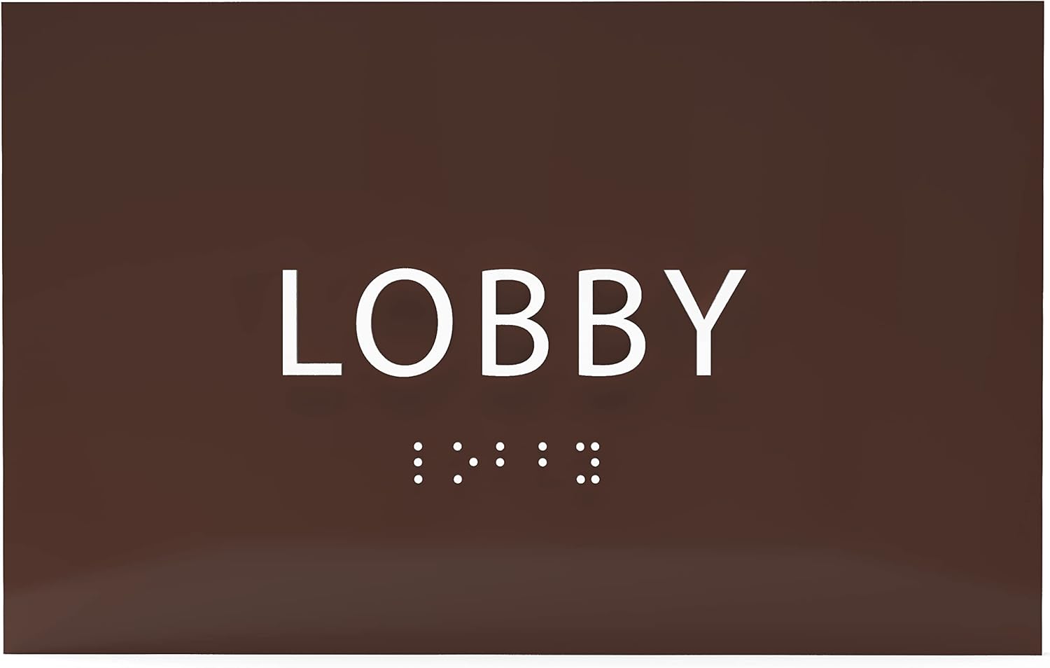 6" X4" Lobby Sign - Tactile Graphics Grade 2 Braille Text Reception Area Sign| Utility ADA Compliant Wall Mount Plastic Signs For Hospital, Offices, Businesses & Apartments