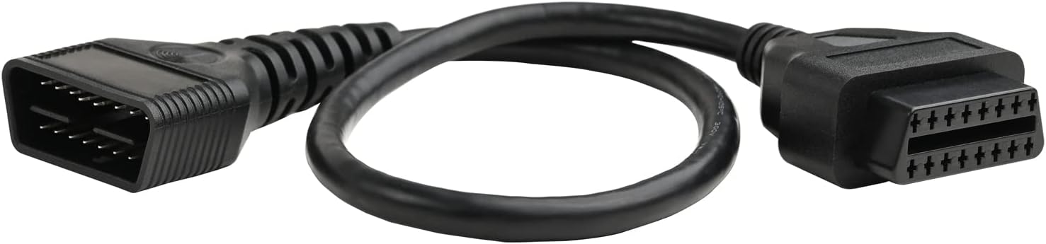 iKKEGOL Full 16 Pin OBD2 OBD II Male to Female Extension Cable Cord Diagnostic Tool Adapter for Auto Car Vehicle Truck 24V All OBD2 Port Plug Connector 24AWG (50CM/20INCH)