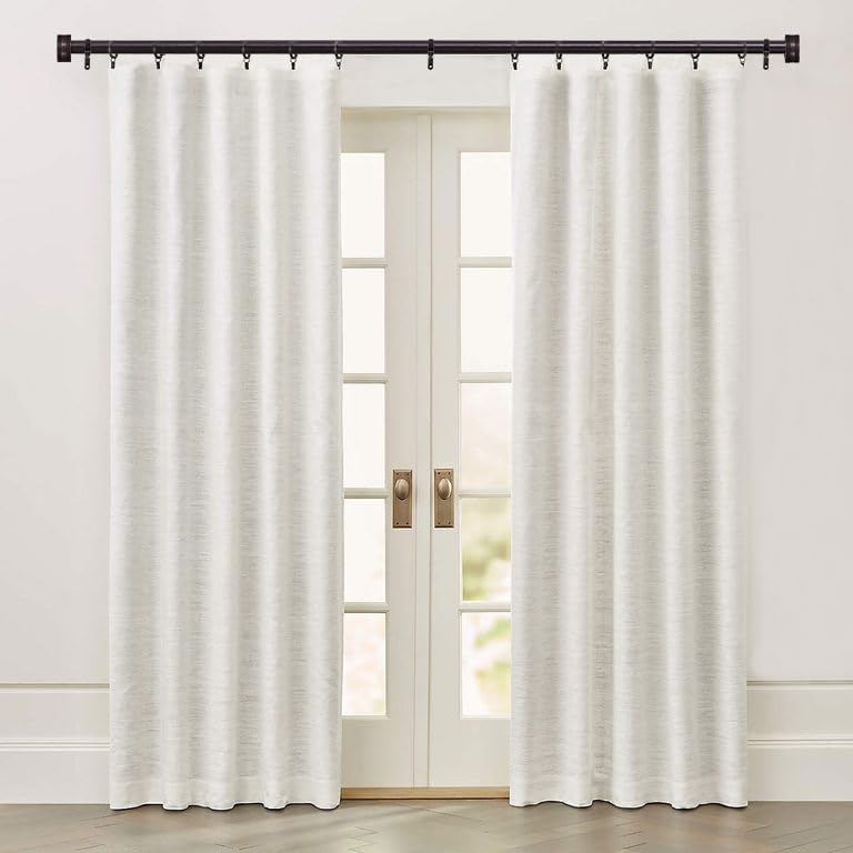 Adjustable Curtain Rods-18 to 144 Inches,1 Inch Modern Metal Drapery Rods, Adjustable Heavy Duty Curtain Pole with Simple End Caps