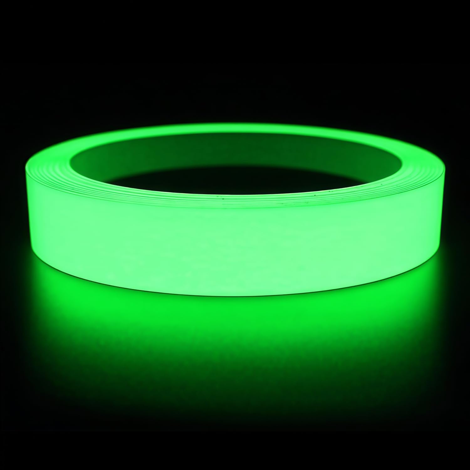 Glow in The Dark Tape 0.5Inch x 50FT - High Visibility Reflective Tape, Waterproof Adhesive Glow Tape for Stairs, Steps, Halloween DIY, Bikes, Cars, Safety Signs