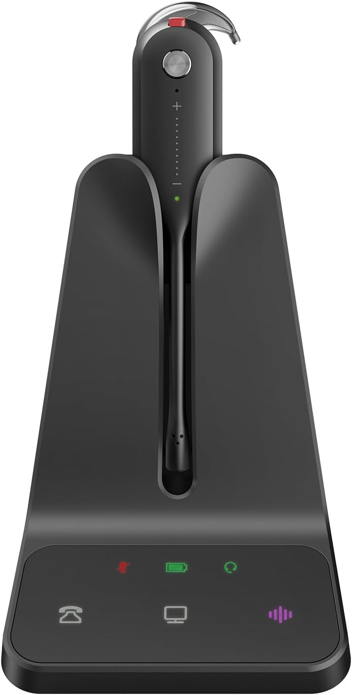 Yealink DECT Wireless Headset WH63 E2 UC, Zoom Teams Certified,Single Ear (Mono) Convertible Headset,Connects to Desk Phone&Computer,Noise Canceling Microphone,3 Wearing Styles