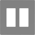 LIDER Matte Finish Decorator Switch Cover, Screwless Wall Plate, Mid-Size 2-Gang 4.88" x 4.92", Unbreakable Polycarbonate Thermoplastic, UL Listed, LSWP-32M-GY, Gray