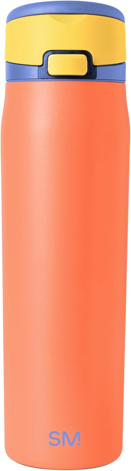 Simple Modern Mesa Loop Water Bottle with Covered Straw and Handle | 24oz Cup Holder Friendly Insulated Stainless Steel Bottles for Travel, Sports and School | Mango