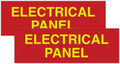 All Quality Basic Electrical Panel Sign - Fire Regulation Safety Compliance Sign - Red/Yellow - Medium (2 Pack)